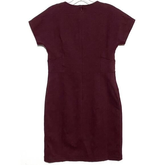 Lark & Ro Red V Neck Dress 12 Minimalist Quiet Luxury Career Dark Romantic - Picture 2 of 7